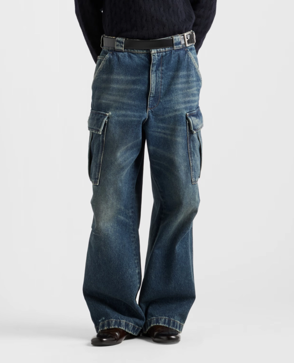 prada denim cargo jeans