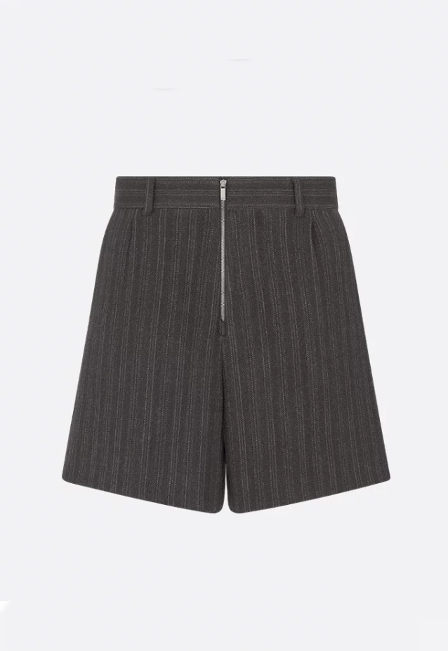 Dior Black Striped Wool Twill Shorts