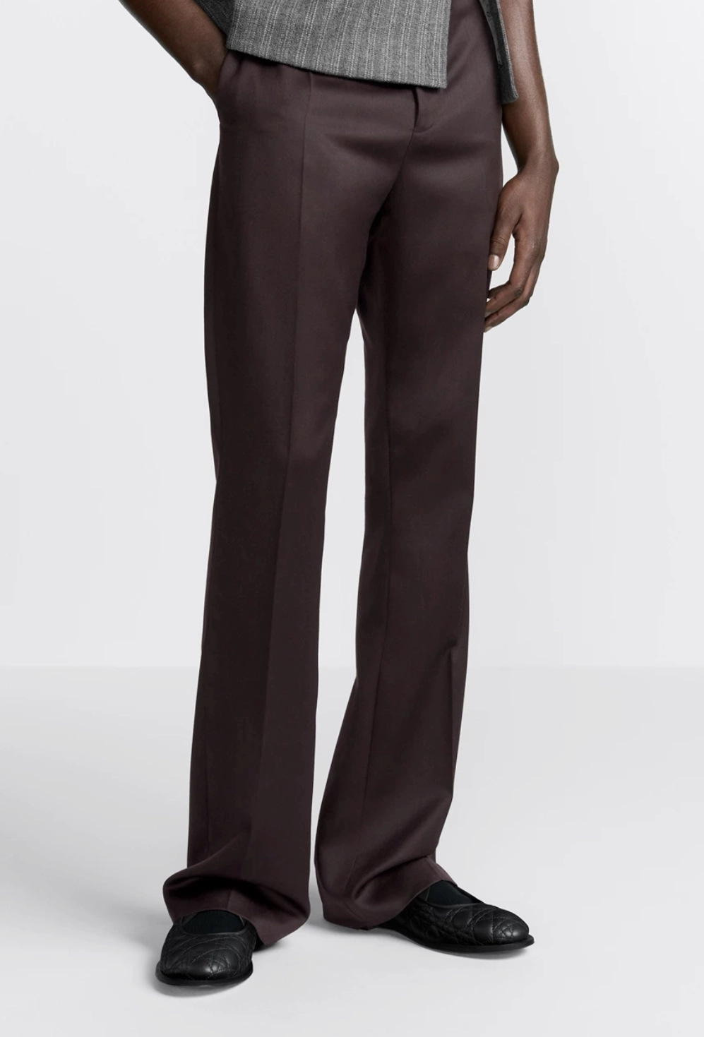 Dior Burgundy Wool Twill Flared Pants