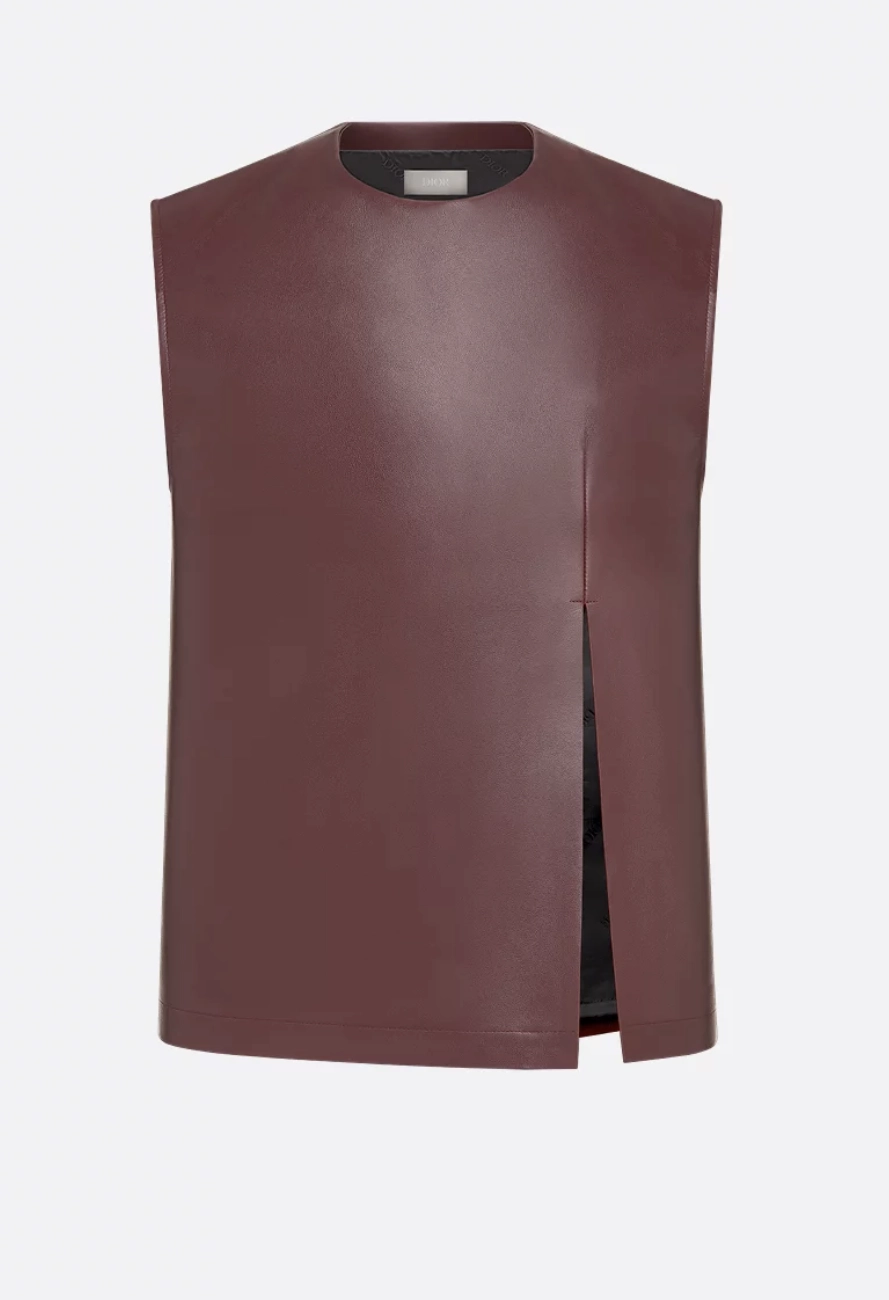 Christian Dior Couture Burgundy Calfskin Top