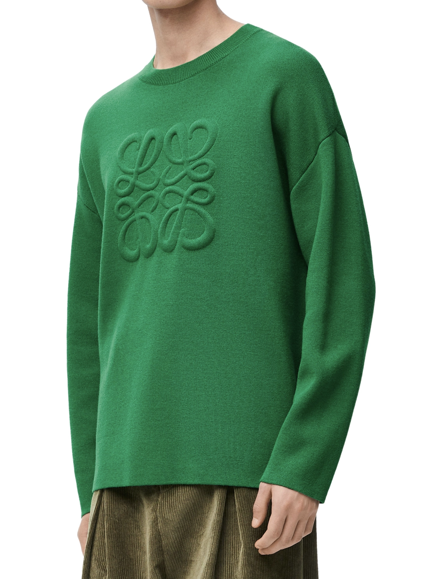 Loewe Dark Green Anagram Sweater in Wool