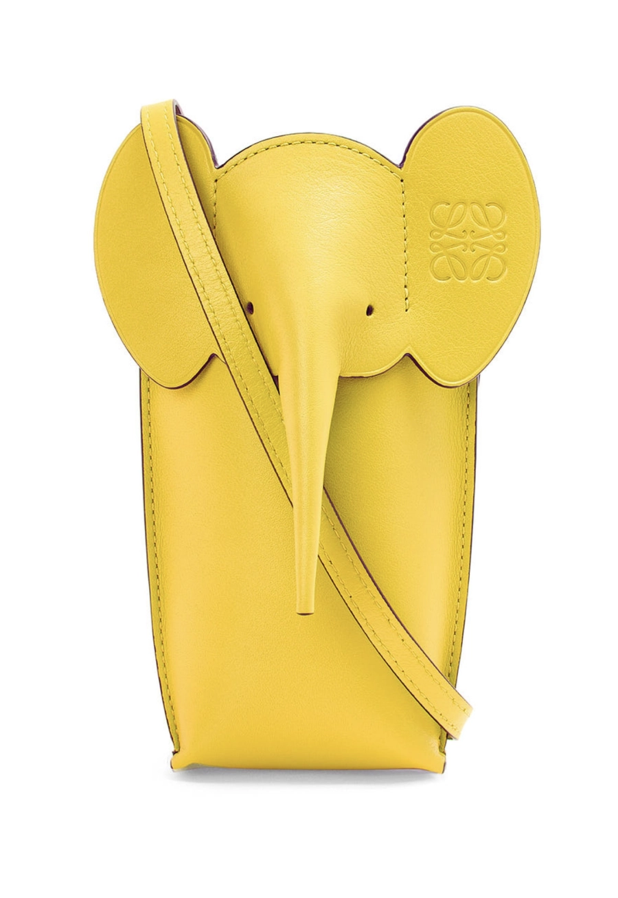 Loewe Yellow Elefant Pocket in Classic Calfskin